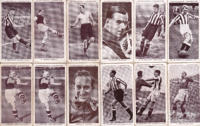 ПРОДАВАМ СТАРИ ЦИГАРЕНИ КАРТИЧКИ НА ФУТБОЛИСТИ - АНГЛИЯ 1938 