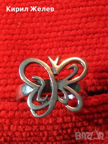 ПРЕКРАСЕН ФИГУРАЛЕН АЖУРЕН СРЕБЪРЕН АРТ ПРЪСТЕН ПЕПЕРУДА СРЕБРО 925 ПРОБА 38247, снимка 6 - Пръстени - 40920528