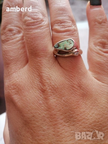 Сребърен пръстен със седеф - модел KR1022, снимка 2 - Пръстени - 50496640