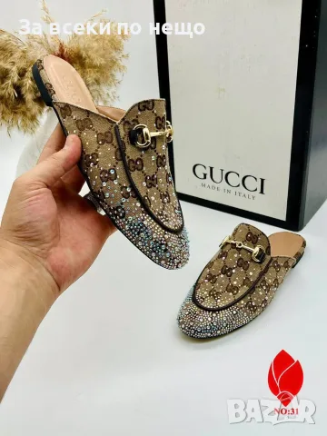Gucci Дамски Чехли С Кристали Гучи - Различни Цветове Код SEM-489, снимка 2 - Чехли - 55872771