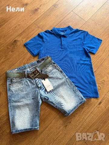 Jack & Jones Мъжки нови къси дънки и тениска, снимка 8 - Къси панталони - 55709566