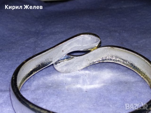 СРЕБРИСТА ХРОМИРАНА ВИНТИДЖ - АРТ ФИГУРАЛНА ЗМИЕВИДНА МЕСИНГОВА АРТ ГРИВНА 26609, снимка 6 - Гривни - 41267195
