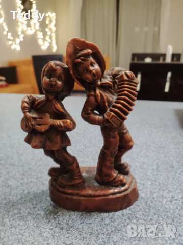 Винтидж восъчна фигурка "Музиканти", ръчно изработена, Германия, снимка 6 - Колекции - 52297927