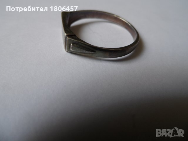сребърен пръстен Е, снимка 4 - Пръстени - 42046756