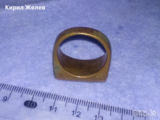 МНОГО СТАР МАСИВЕН БРОНЗОВ РЪЧНО ОРНАМЕНТИРАН КЛАСИЧЕСКИ РЕТРО ПРЪСТЕН МАЙСТОРСКА ИЗРАБОТКА 36990, снимка 9 - Антикварни и старинни предмети - 39722767