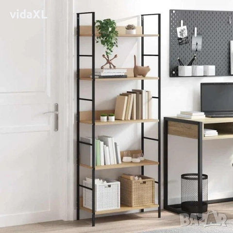 vidaXL Библиотека с 5 рафта, дъб, 60x27,6x158,5 см,(SKU:288227), снимка 2 - Други - 53782394