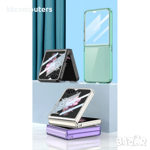 Samsung Galaxy Z Flip7 FE 5G / Z Flip6 5G PC Калъф с протектор от закалено стъкло , снимка 3 - Калъфи, кейсове - 51415533