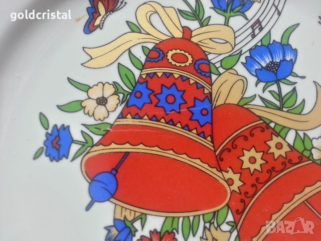 Стар български порцелан чиния коледа , снимка 2 - Антикварни и старинни предмети - 11512267
