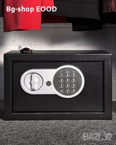 Дигитален сейф, стоманена конструкция, достъп с код/ключ, 31x20x20см, снимка 7 - Друга електроника - 53808904