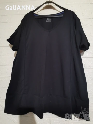 СТРАХОТНА ЧЕРНА БЛУЗКА 4XL-5XL, снимка 5 - Тениски - 51009656