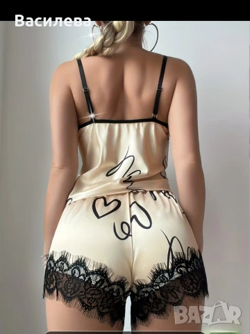 Сатенена пижама. , снимка 3 - Пижами - 53779749