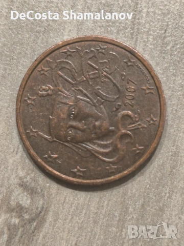 Френска монета 2 цента 2007г