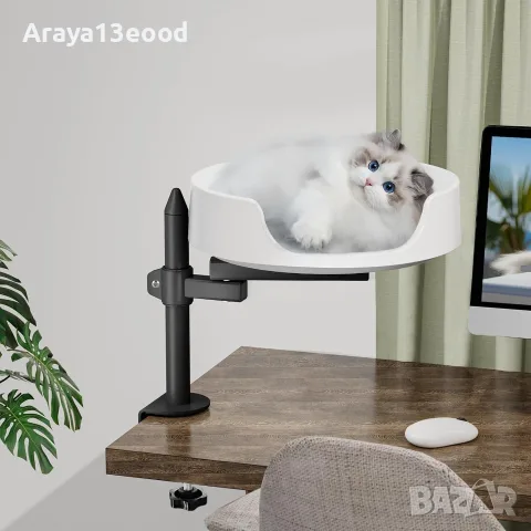 NestChroix поставка за котка за бюро с 360° въртене, регулируема височина и мека възглавница