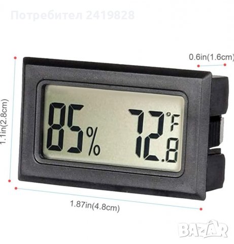 ZHITING LCD дисплей Мини термометър Lgrometer Вътрешен измервател на влажност , снимка 2 - Други - 38602439