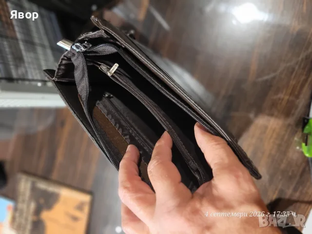 мъжка чанта за през рамо от кафява еко кожа, марка Baoxidaishu , снимка 5 - Чанти - 55954979