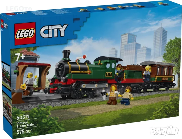 НОВО ЛЕГО 60511 Сити - Старомоден парен влак LEGO 60511 City - Vintage Steam Train 