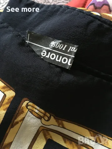 Vintage Guy St. Honoré копринен шал 85/85 см, снимка 9 - Шалове - 56075372