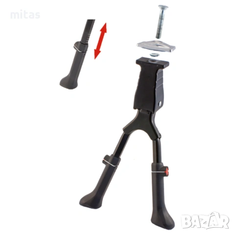 Двойна централна стойка за велосипед WAG, Степенка, Регулилуема, Черна, снимка 2 - Аксесоари за велосипеди - 53173500