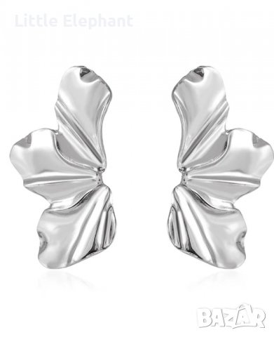 Масивен модел обеци"French petal",колекция"Flowers"/нови