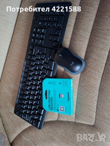 Logitech Unifying USB + Подарък Клавиатура и мишка на Logi , снимка 3 - Клавиатури и мишки - 52883538