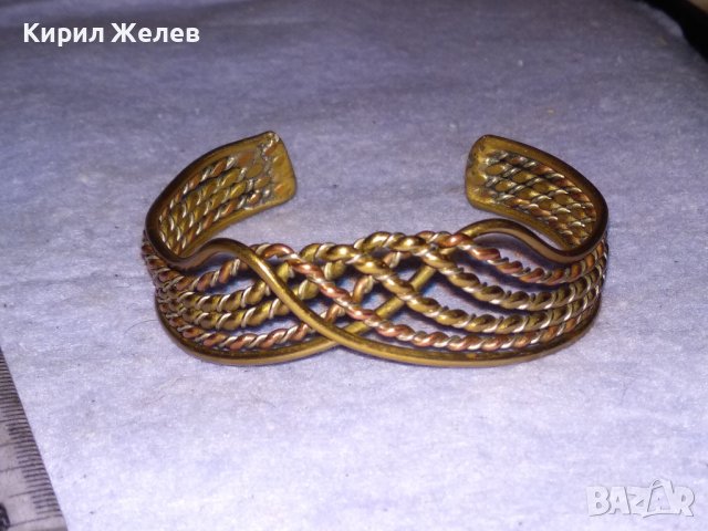 СТАРА АЖУРНА РЕГУЛИРУЕМА МЕДНО - БРОНЗОВА МАЙСТОРСКИ РЪЧНО ИЗРАБОТЕНА ГРИВНА 10388, снимка 2 - Антикварни и старинни предмети - 41281250