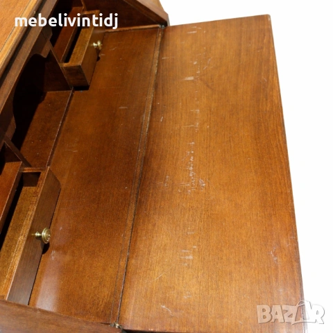 Старинно писалище тип „секретер“, изработено от масивно дъбово дърво, снимка 6 - Антикварни и старинни предмети - 53692592