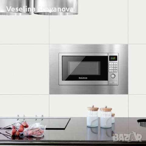 Микровълнова фурна за вграждане TAURUS ELBRUS, цифрова, 9 режима, 9 автоматични менюта, програмируем, снимка 3 - Микровълнови - 52650375