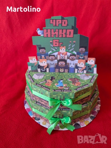 Картонена торта Супер Марио, снимка 15 - Други - 53038113
