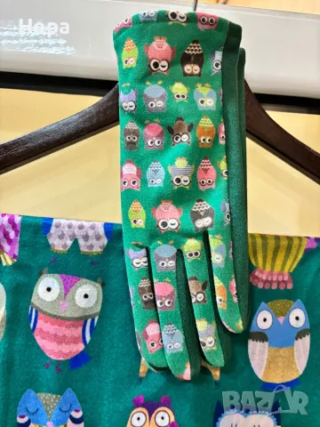 Дамски шалове и ръкавици с Бухалчета , снимка 5 - Ръкавици - 42535281