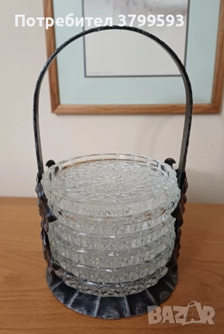 6 кристални подложки за чаши, снимка 2 - Антикварни и старинни предмети - 51932345