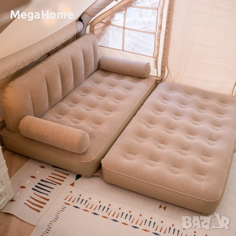 Надуваем разтегателен Двоен Диван, Матрак за спане за двама, снимка 3 - Дивани и мека мебел - 53092831