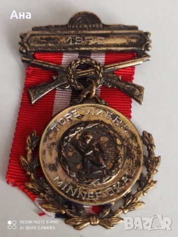 норвежки сребърен медал с позлата , снимка 5 - Антикварни и старинни предмети - 42139096