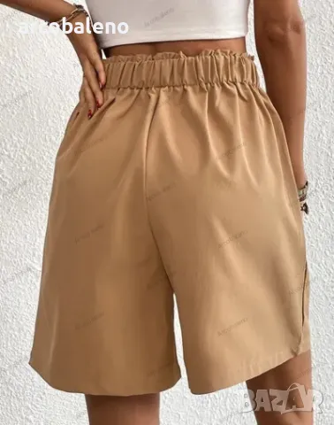 Ежедневни дамски шорти с широки крачоли с висока талия , снимка 5 - Къси панталони и бермуди - 40242120