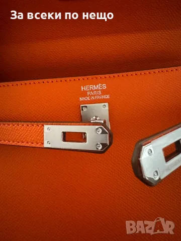 Hermes Kelly Луксозна Дамска Чанта В Класически Оранжев Цвят Код DST86, снимка 5 - Чанти - 56204546