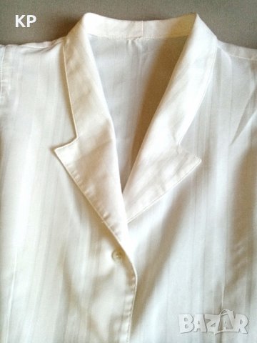Бяла копринена ризка с 3/4 ръкав , снимка 3 - Ризи - 42058398
