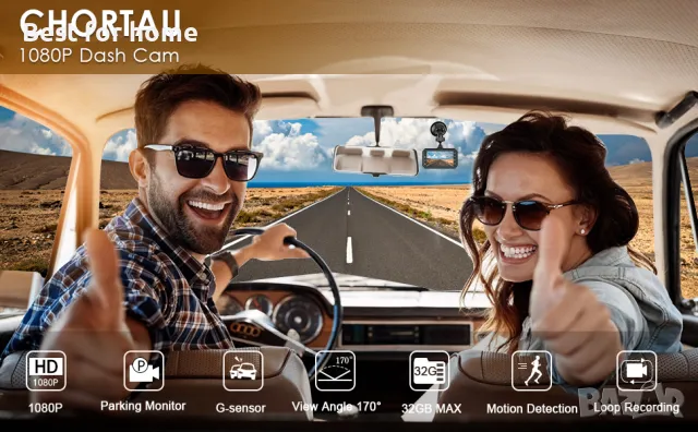 Видео регистратор CHORTAU BT12 Dash Cam даш камера, снимка 3 - Аксесоари и консумативи - 48486025