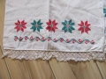Кърпа, месал, ръчна бродерия и дантела, 144х48см., снимка 3