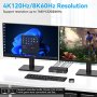 Нов Висока Резолюция КВМ Превключвател 2 Монитора 4K120Hz 8K60Hz USB 3.0, снимка 4