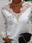 Дамска дантелена блуза с V-образно деколте и дълги ръкави - 023, снимка 4