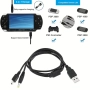 2-в-1 USB кабел за синхронизиране на данни и зареждане на PSP, 120 см, снимка 2