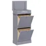 vidaXL Шкаф за обувки, сив, 50x28x98 см, дърво от пауловния, снимка 3