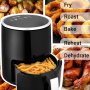 Венга! mini air fryer, 2,5 л, регулируем термостат 80-200°C, 60-минутен таймер, снимка 3