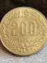 Монета 200 песо 1989г. Уругвай за КОЛЕКЦИЯ ДЕКОРАЦИЯ 26450, снимка 2