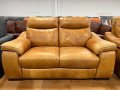 ПРОМОЦИЯ!!! Два оранжеви кожени дивана двойки - естествена кожа, снимка 3