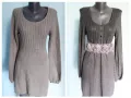Два броя / Сива сезонна рокля тип туника с буфон ръкави , снимка 1