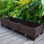 Модулна повдигната леха 120x40x22 см – За зеленчуци, билки и цветя, UV устойчива, кафява, снимка 5