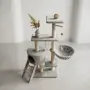 Котешка драскалка с къщичка, легло и платформи, 138 см, светлосива, снимка 3