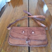 Стара дамска кожена чанта #17, снимка 1 - Антикварни и старинни предмети - 41818215