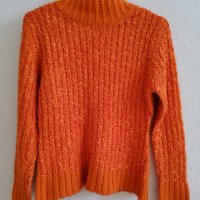 Топъл оранжев пуловер, снимка 4 - Блузи с дълъг ръкав и пуловери - 39037037