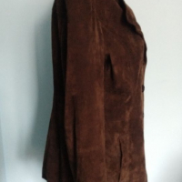 Дизайнерско палто тип блейзър "Marcel Clair" / голям размер от естествен велур , снимка 3 - Палта, манта - 36235690